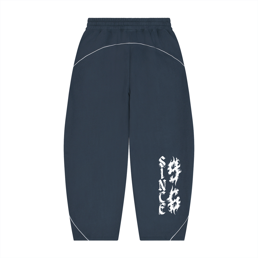 "96" Oversized Piping Fleece Barrel Leg Sweatpants