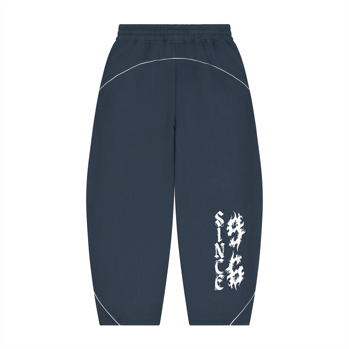 "96" Oversized Piping Fleece Barrel Leg Sweatpants