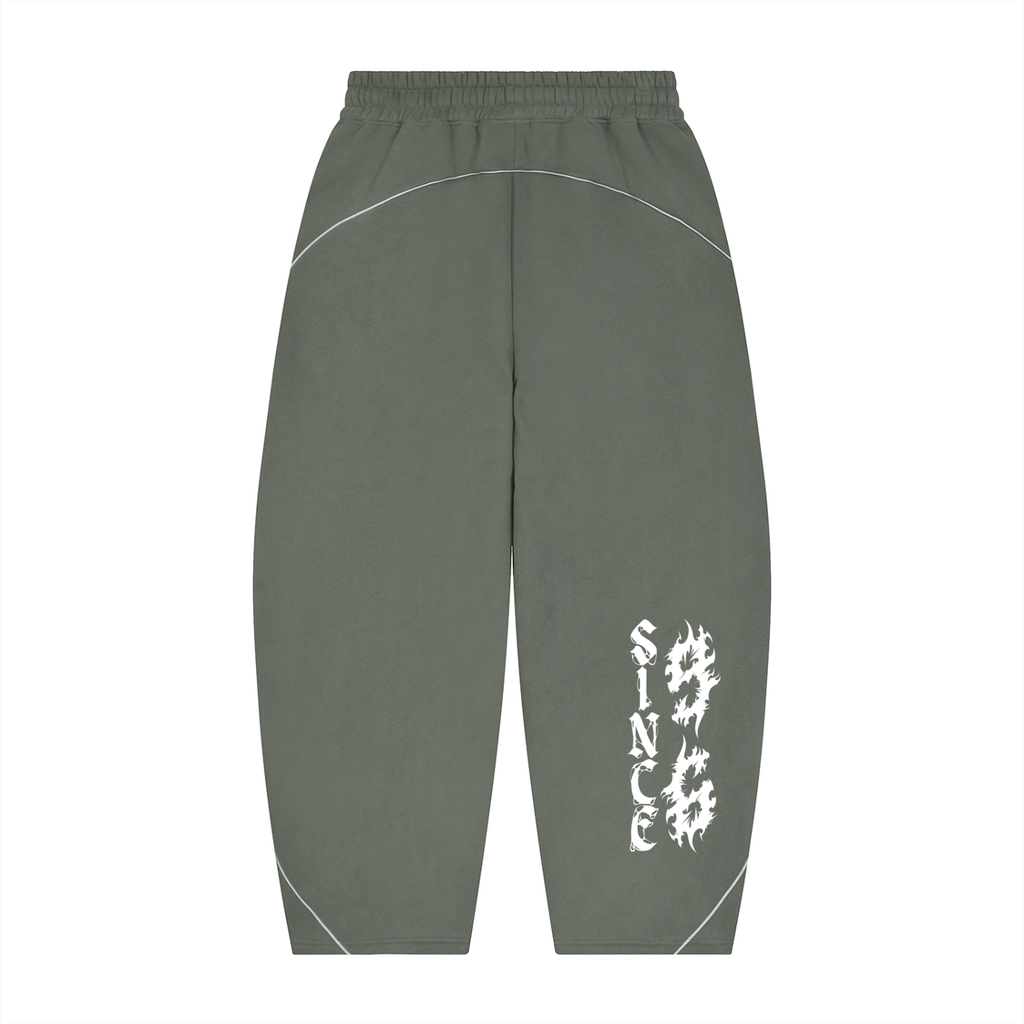 "96" Oversized Piping Fleece Barrel Leg Sweatpants