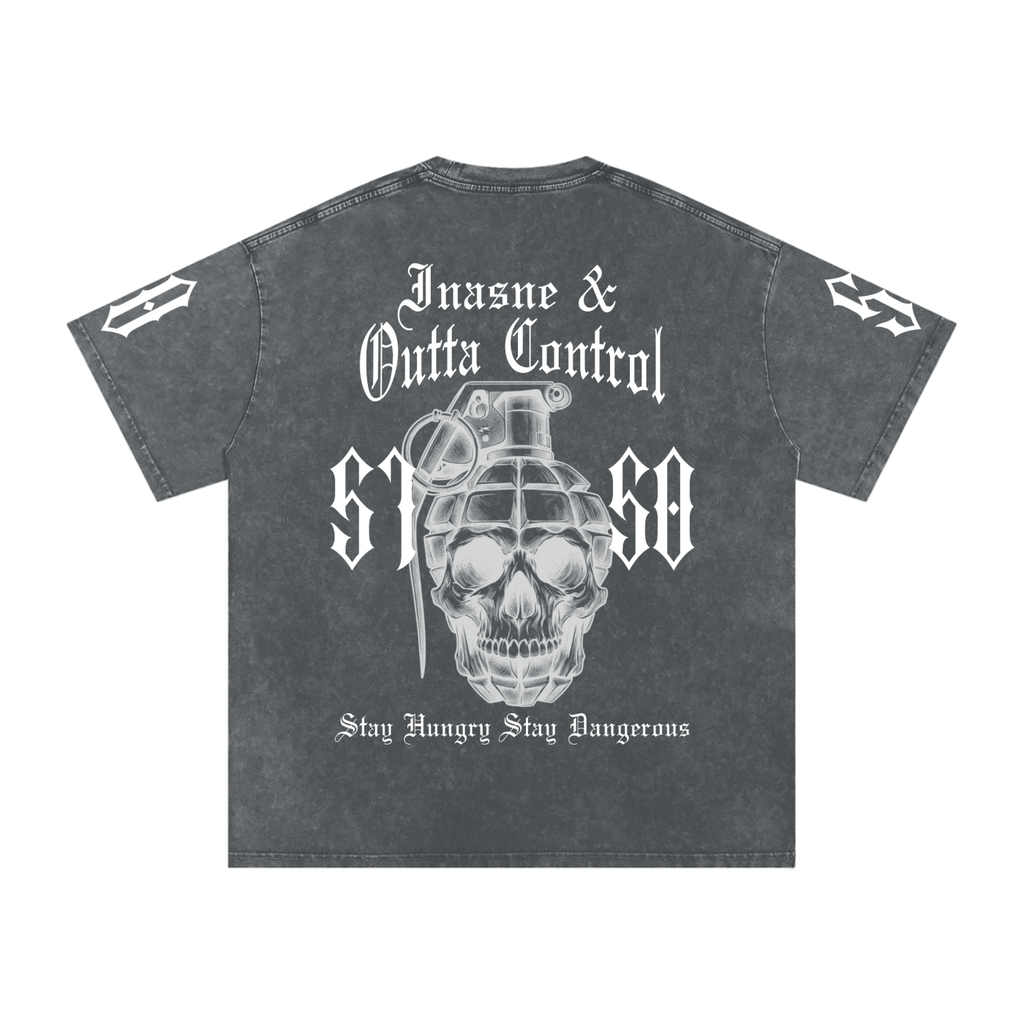 "5150" Snow Washed Oversized Cotton T-Shirt