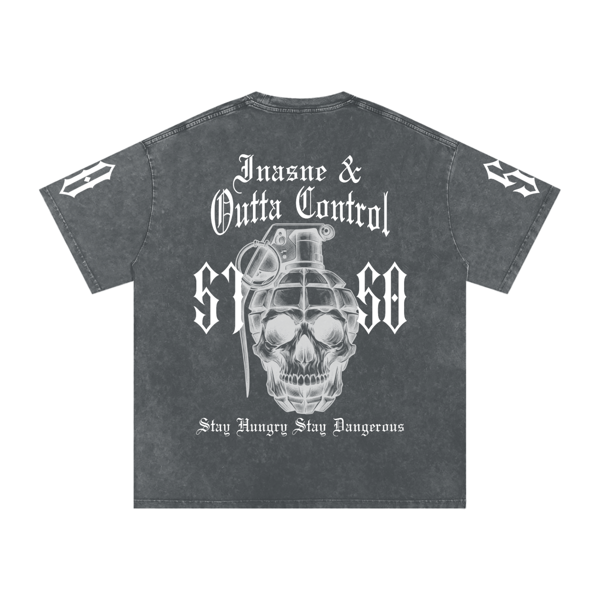 "5150" Snow Washed Oversized Cotton T-Shirt