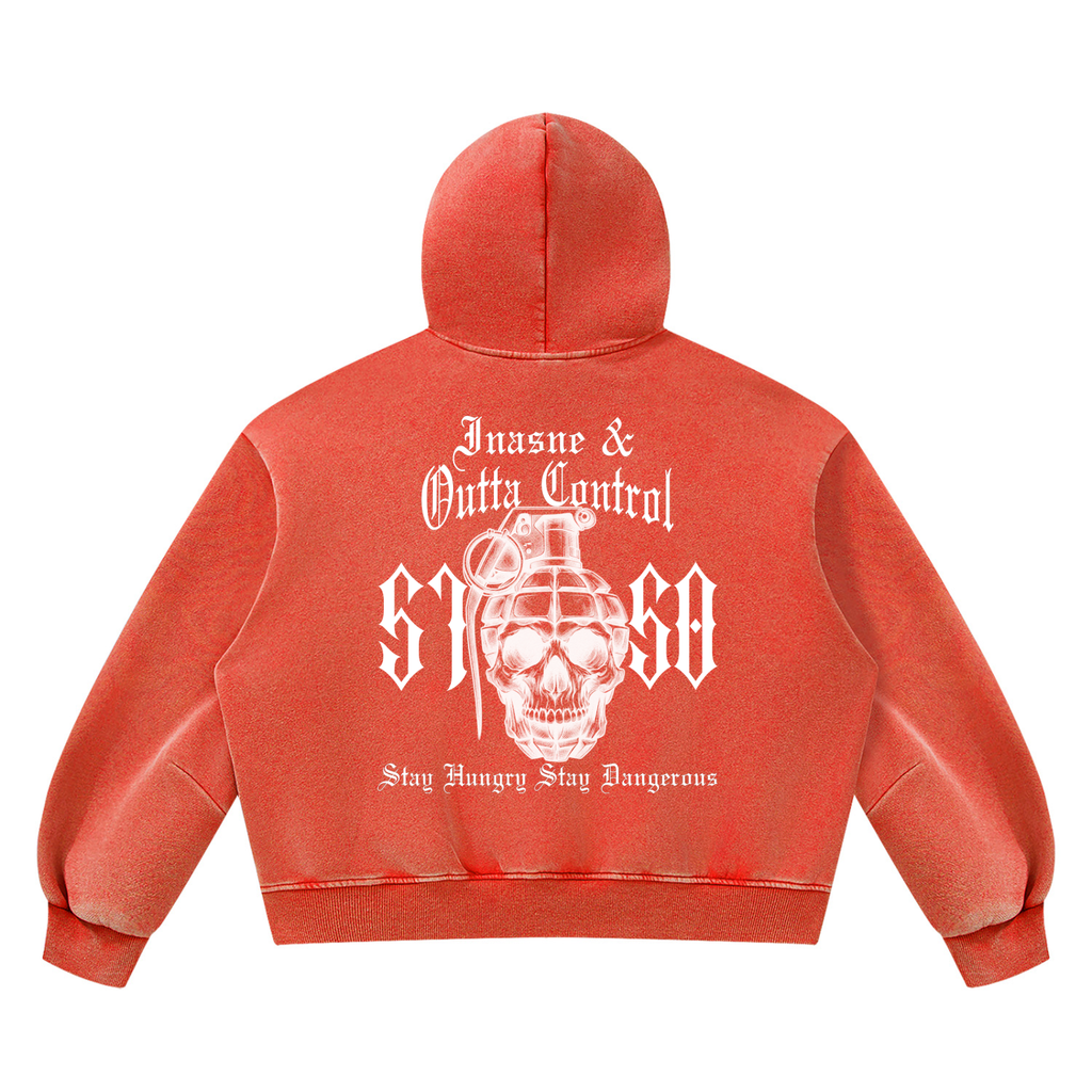"5150" Vintage Wash Oversized Fleece Hoodie