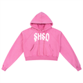 "Dead Friends" Snow Washed Crop Hoodie