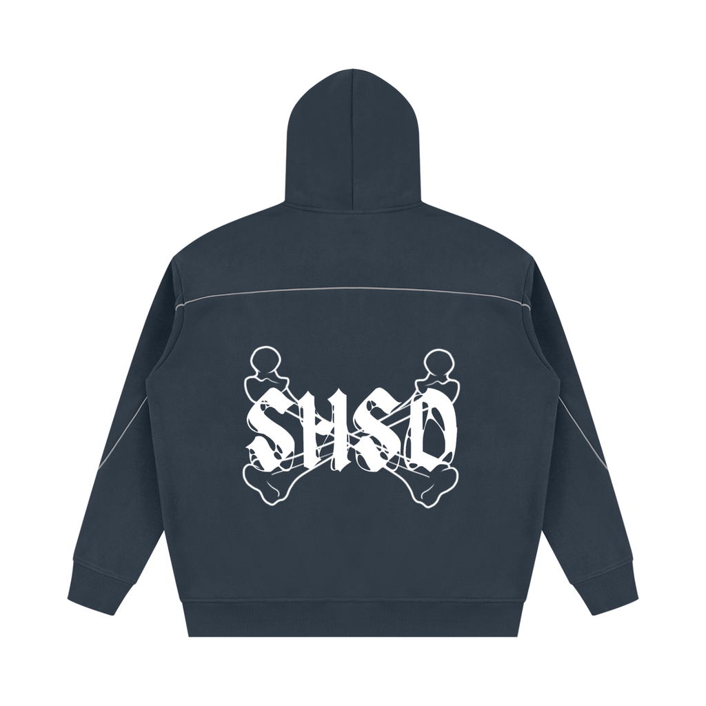"96" Oversized Piping Fleece Hoodie