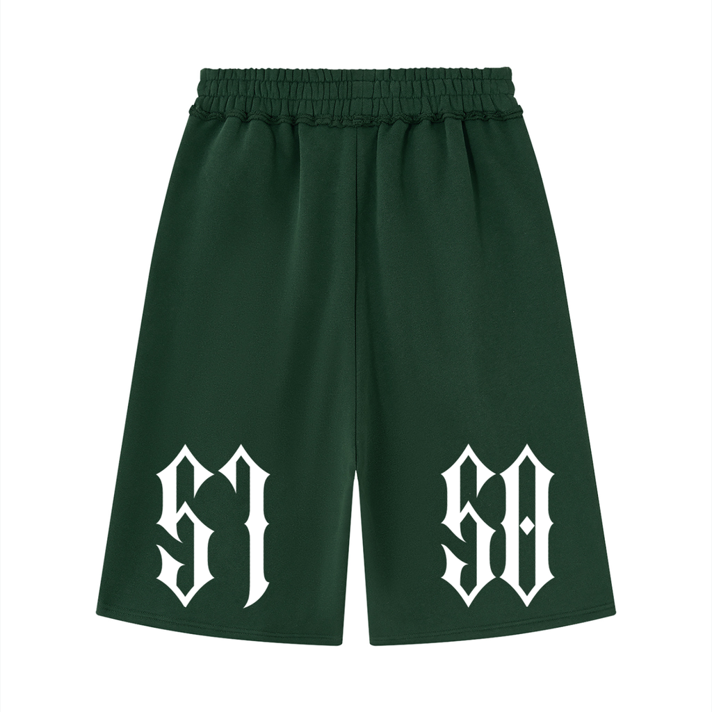 "5150" Raw Edge Fleece Shorts