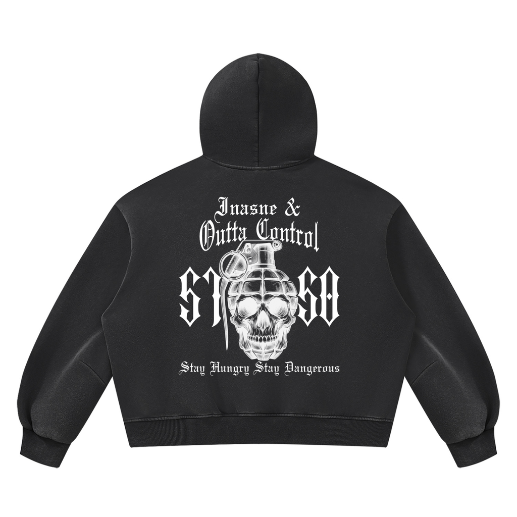 "5150" Vintage Wash Oversized Fleece Hoodie