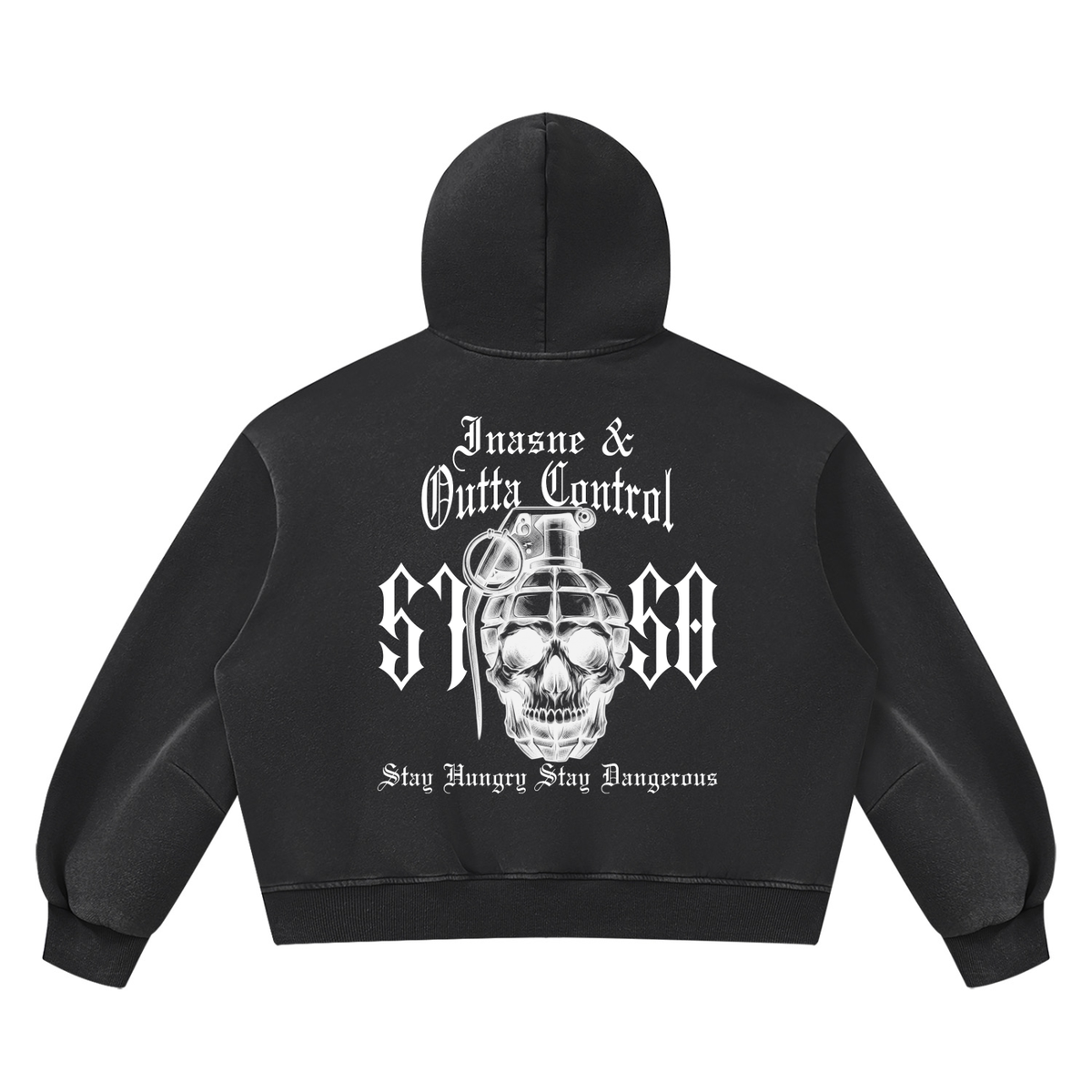 "5150" Vintage Wash Oversized Fleece Hoodie