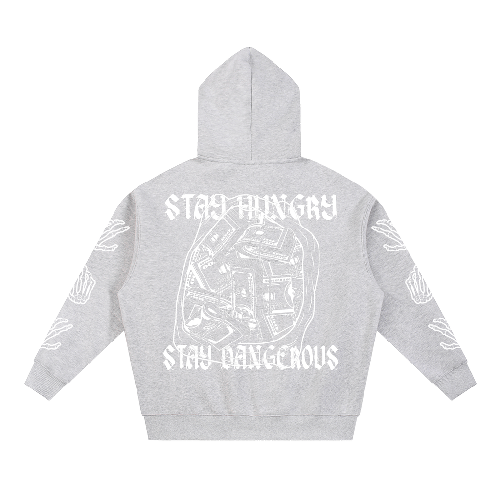 Essential "Dirty Money" Oversized Fleece Boxy Hoodie