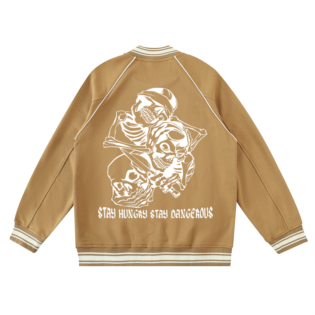 "Dead Soul" Trim Raglan Varsity Jacket
