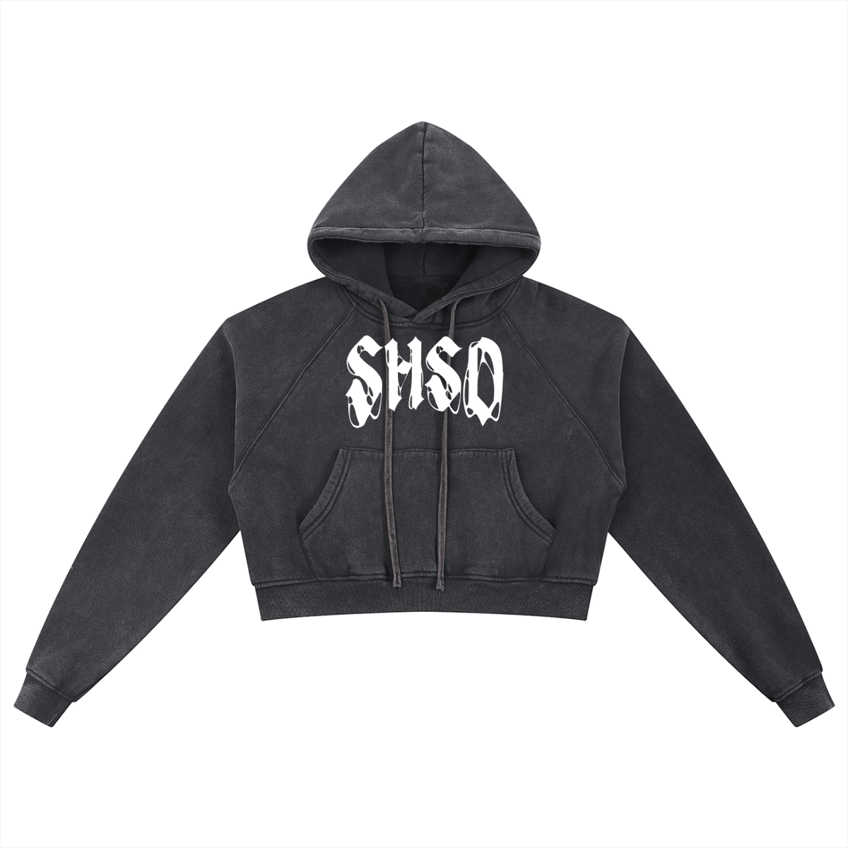 "Dead Friends" Snow Washed Crop Hoodie