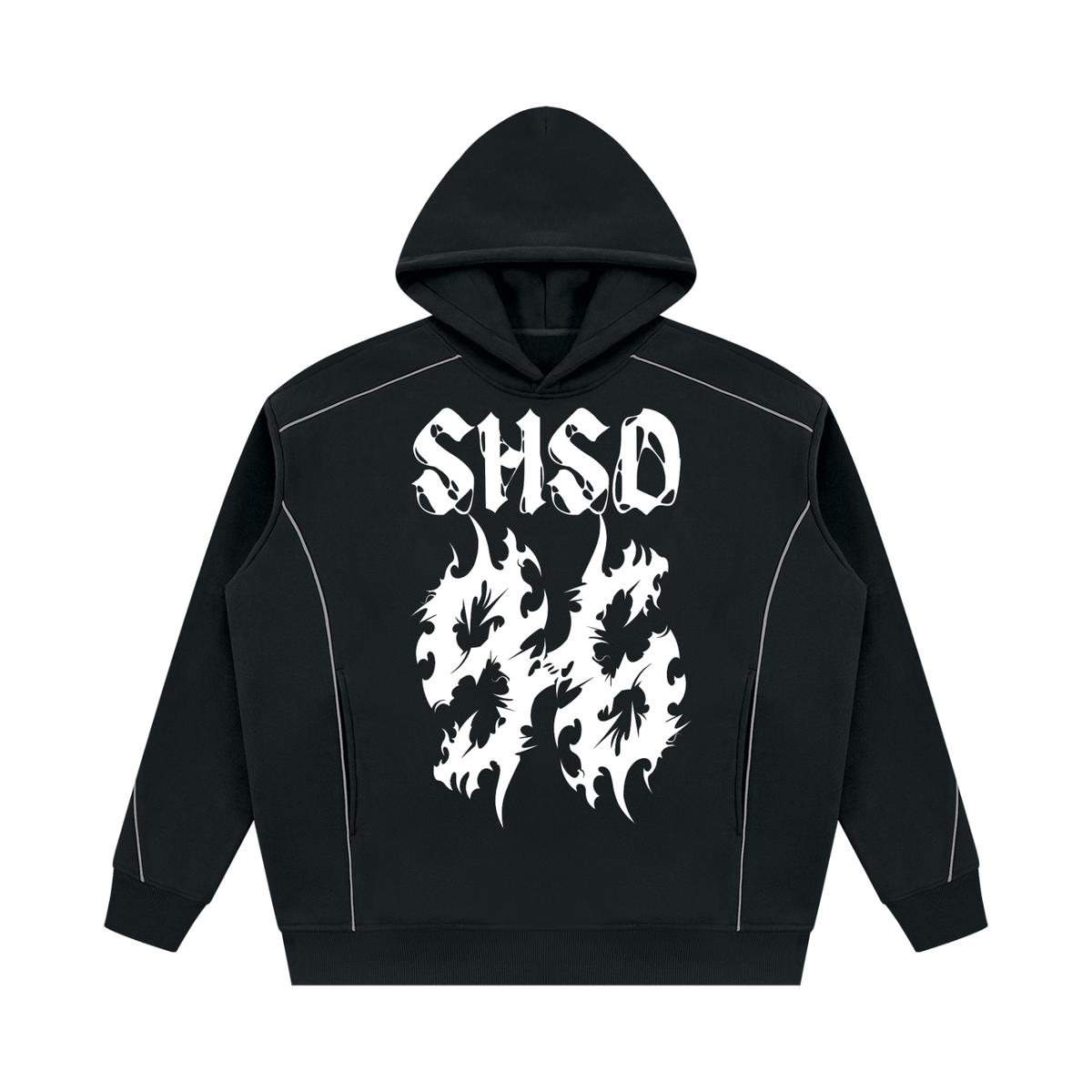 "96" Oversized Piping Fleece Hoodie