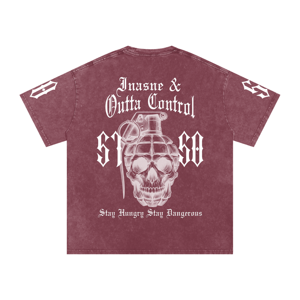"5150" Snow Washed Oversized Cotton T-Shirt