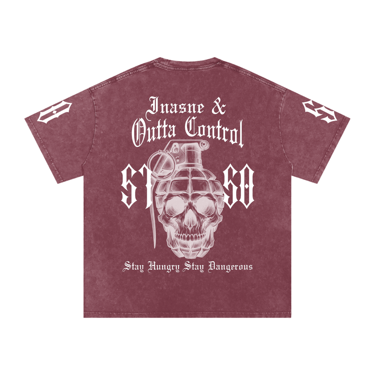 "5150" Snow Washed Oversized Cotton T-Shirt