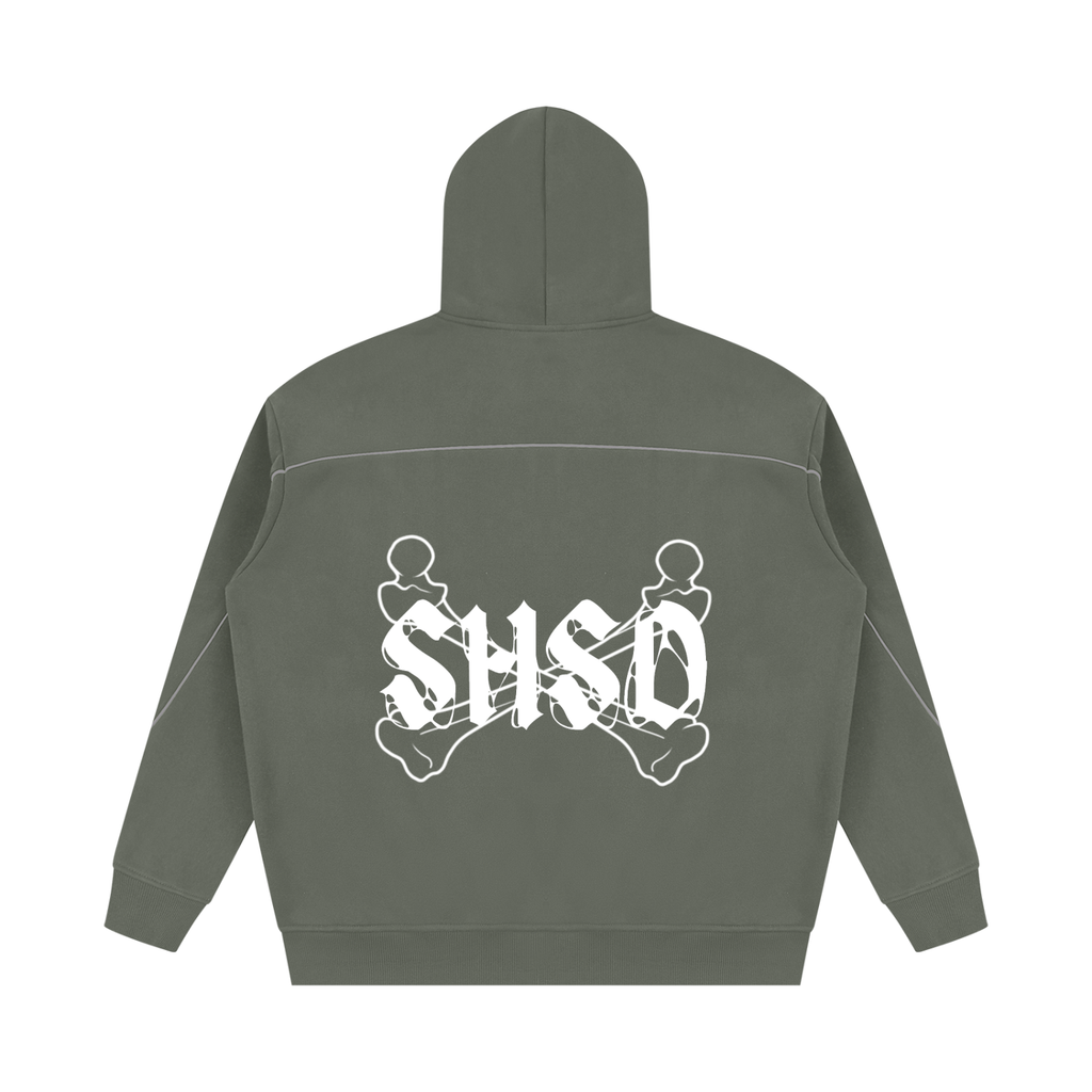 "96" Oversized Piping Fleece Hoodie