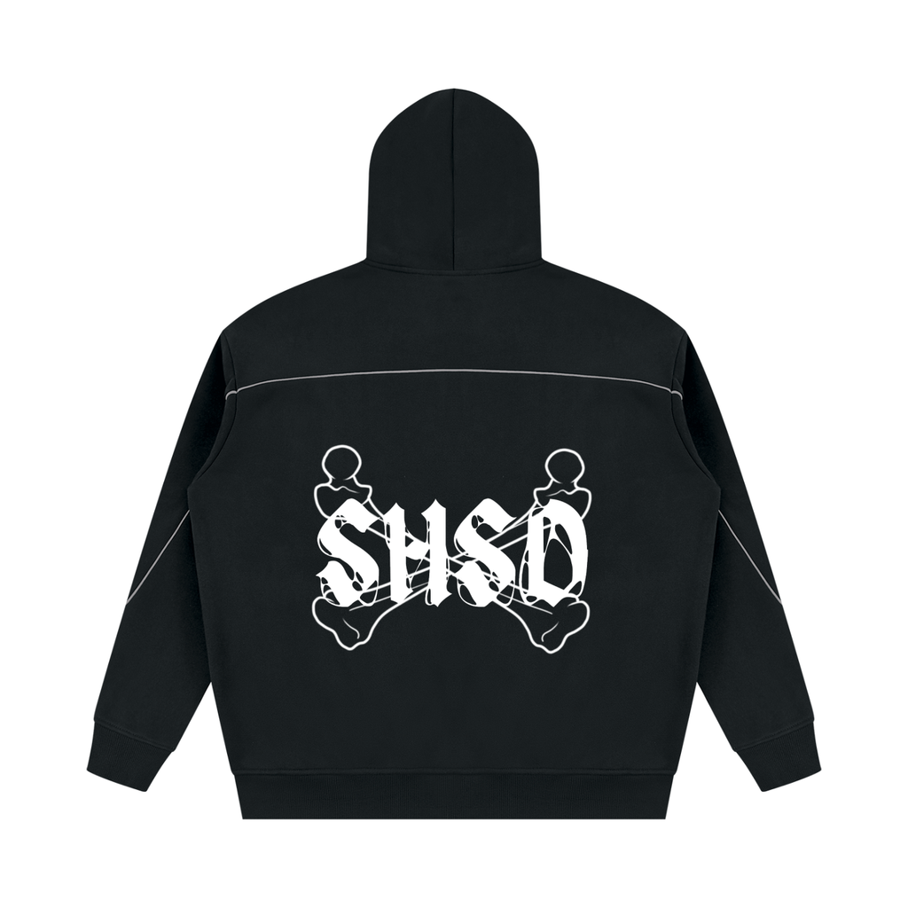 "96" Oversized Piping Fleece Hoodie