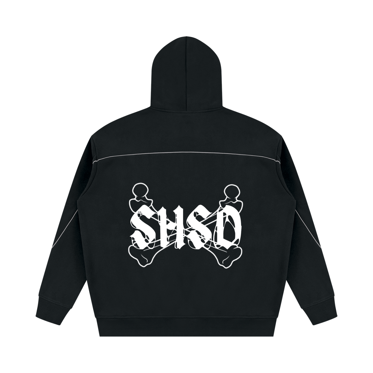 "96" Oversized Piping Fleece Hoodie