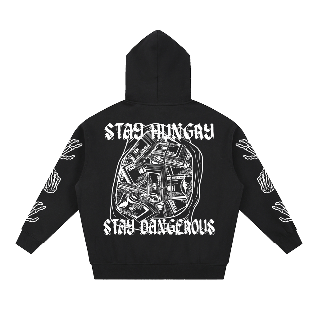 Essential "Dirty Money" Oversized Fleece Boxy Hoodie