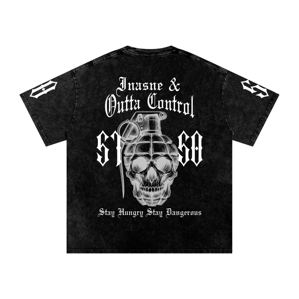 "5150" Snow Washed Oversized Cotton T-Shirt