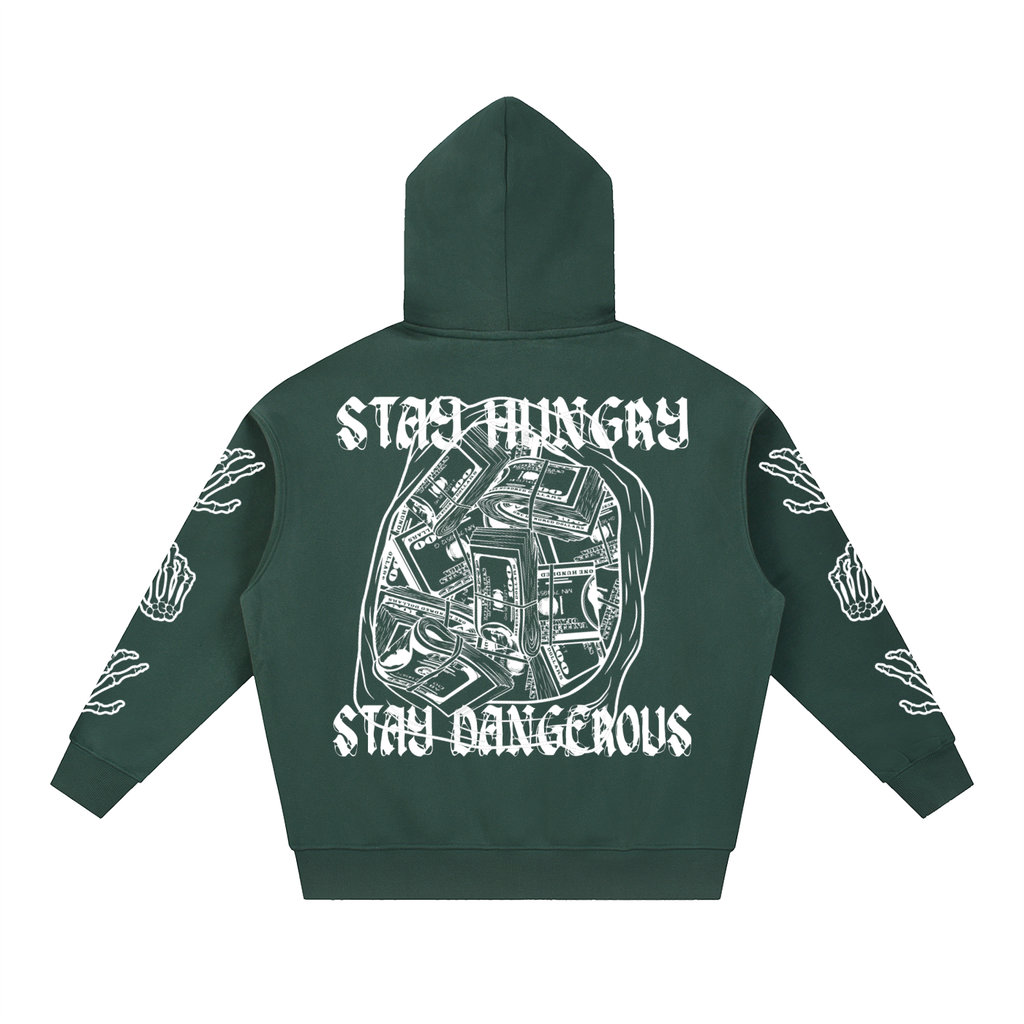Essential "Dirty Money" Oversized Fleece Boxy Hoodie