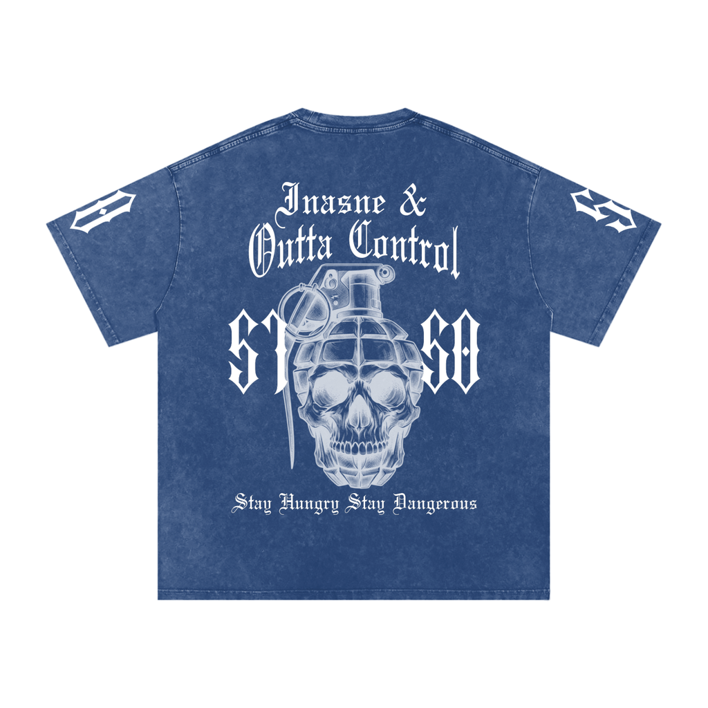 "5150" Snow Washed Oversized Cotton T-Shirt