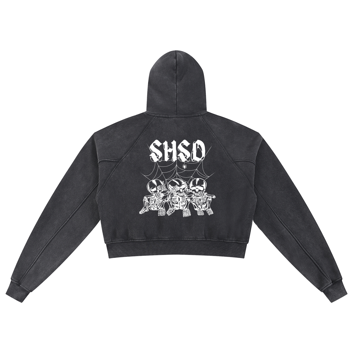 "Dead Friends" Snow Washed Crop Hoodie