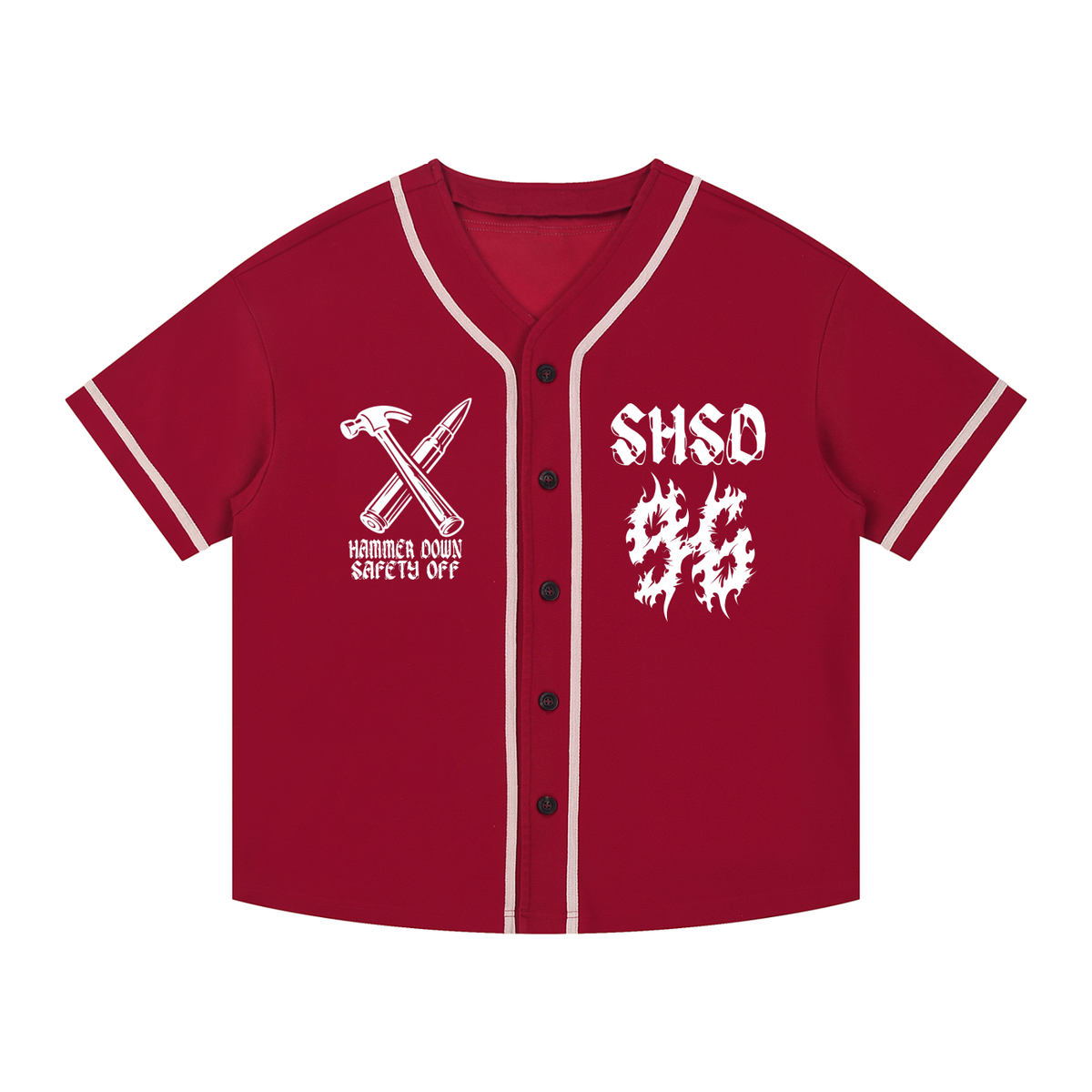 Contrast Piped Button-Up Jersey