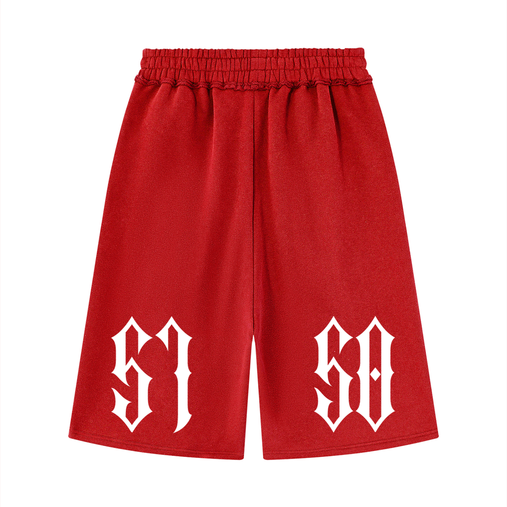 "5150" Raw Edge Fleece Shorts