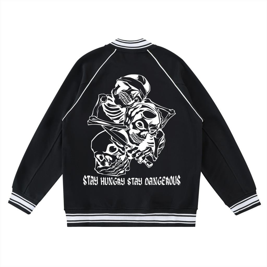 "Dead Soul" Trim Raglan Varsity Jacket