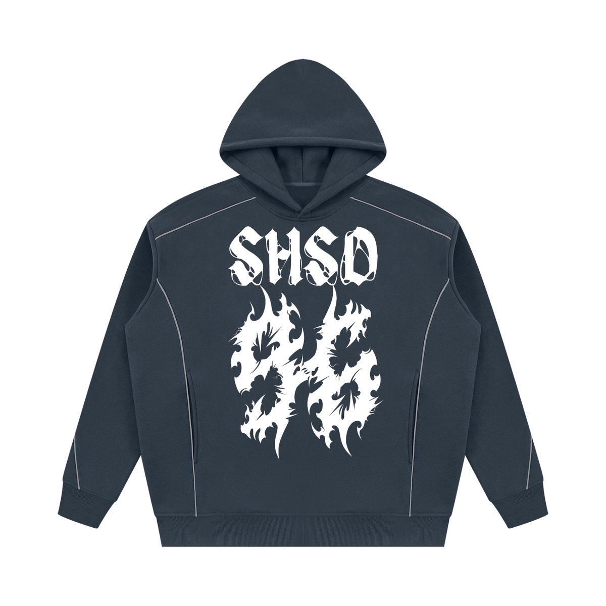 "96" Oversized Piping Fleece Hoodie