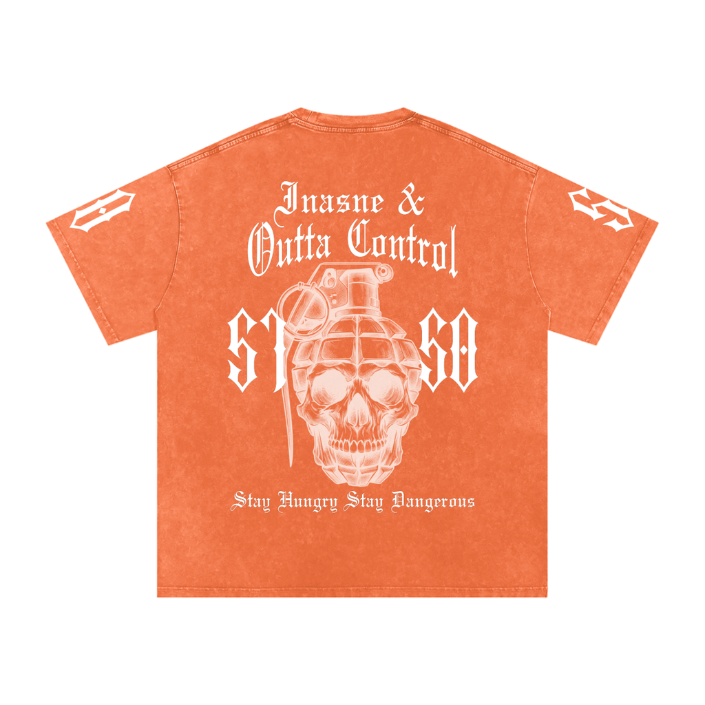 "5150" Snow Washed Oversized Cotton T-Shirt