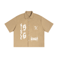 "Blackheart Mechanic" Boxy Short Sleeve Button Up Shirt