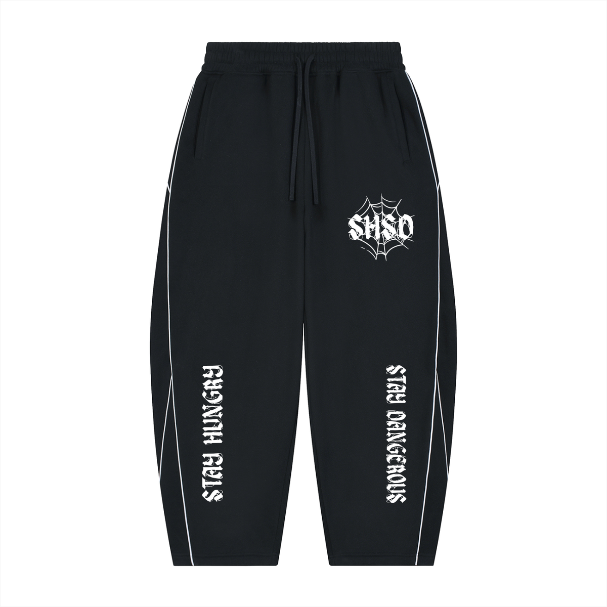 "96" Oversized Piping Fleece Barrel Leg Sweatpants