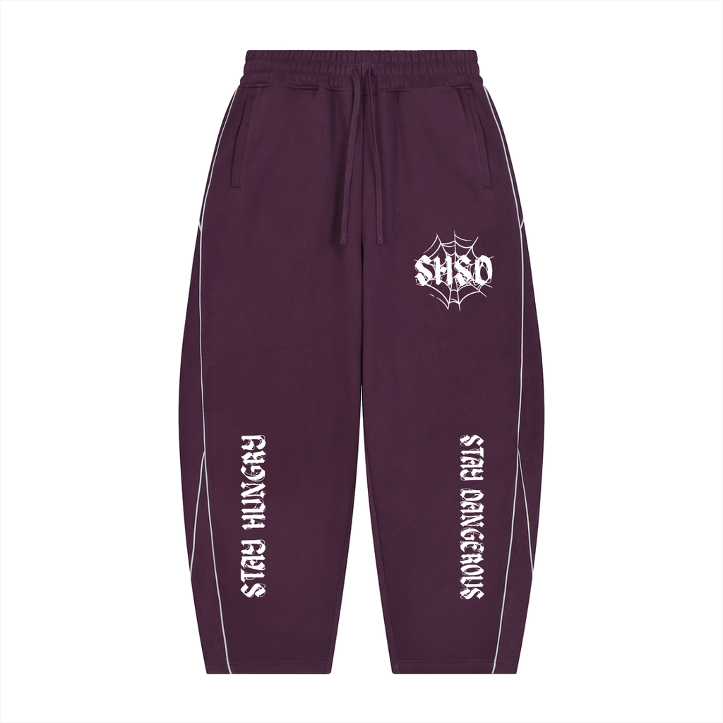 "96" Oversized Piping Fleece Barrel Leg Sweatpants