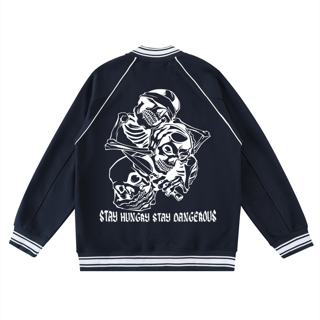 "Dead Soul" Trim Raglan Varsity Jacket