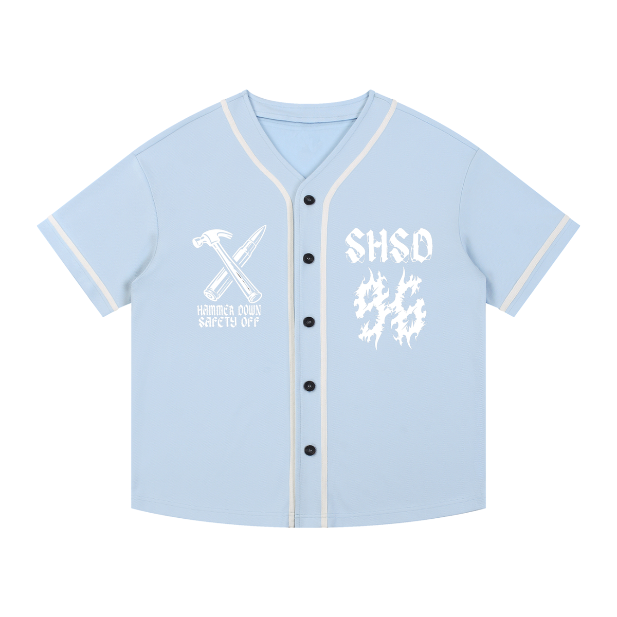Contrast Piped Button-Up Jersey