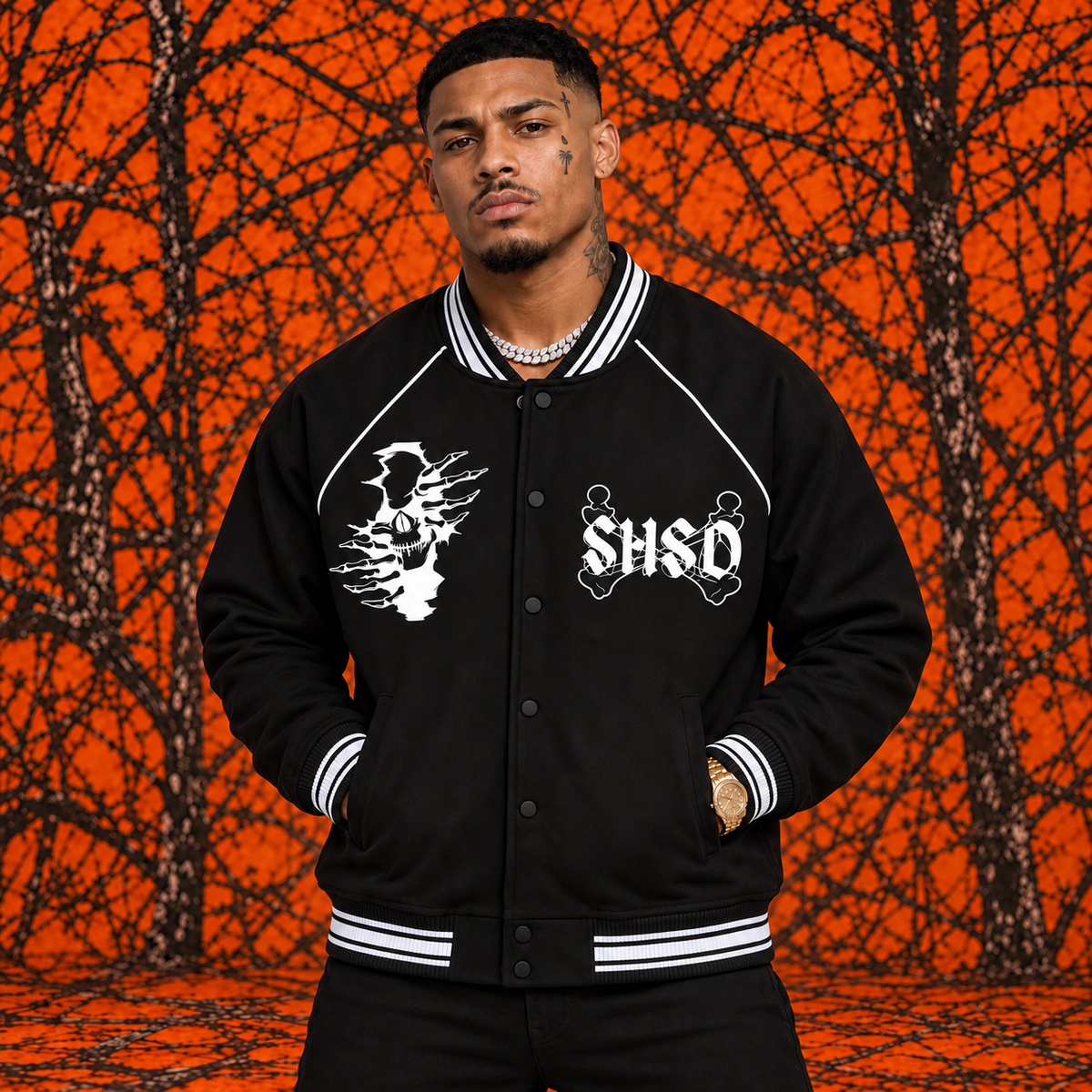 "Dead Soul" Raglan Varsity Jacket
