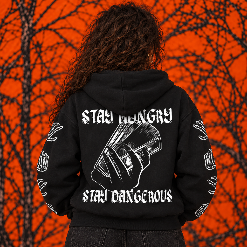 Essential "Dangerous Appeite" Oversized Fleece Boxy Hoodie