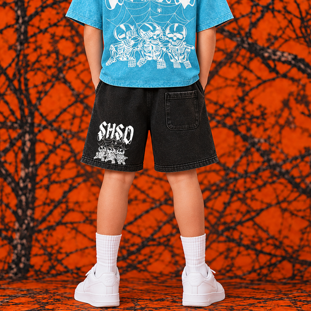 "Dead Friends" Snow Washed  Kids'/Youth Shorts