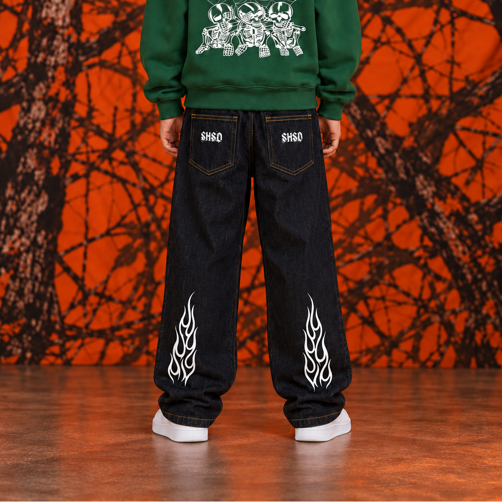 "Hands Off Me" Kid’s/Youth Elastic Waist Straight Leg Jeans