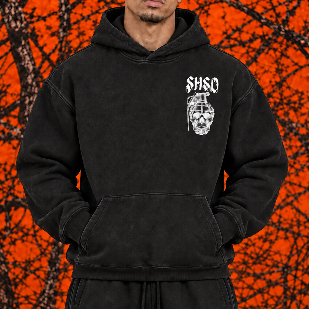 "5150" Vintage Wash Oversized Fleece Hoodie