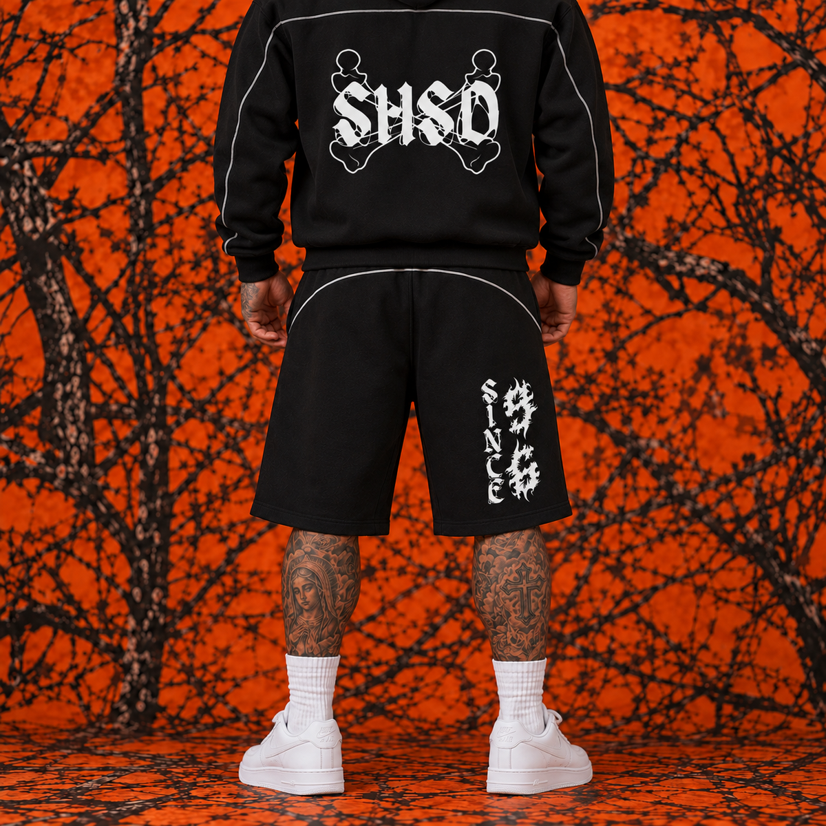 "96" Piping Drawstring Shorts