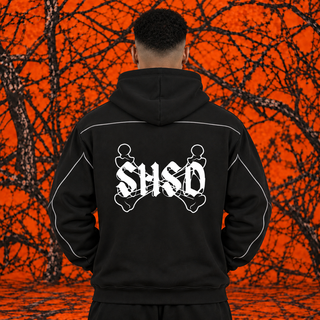 "96" Oversized Piping Fleece Hoodie