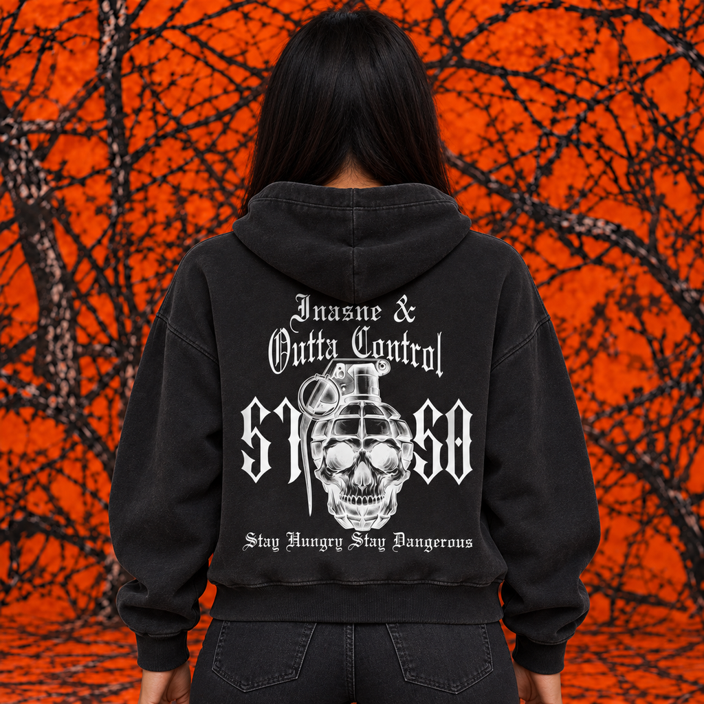 "5150" Vintage Wash Oversized Fleece Hoodie