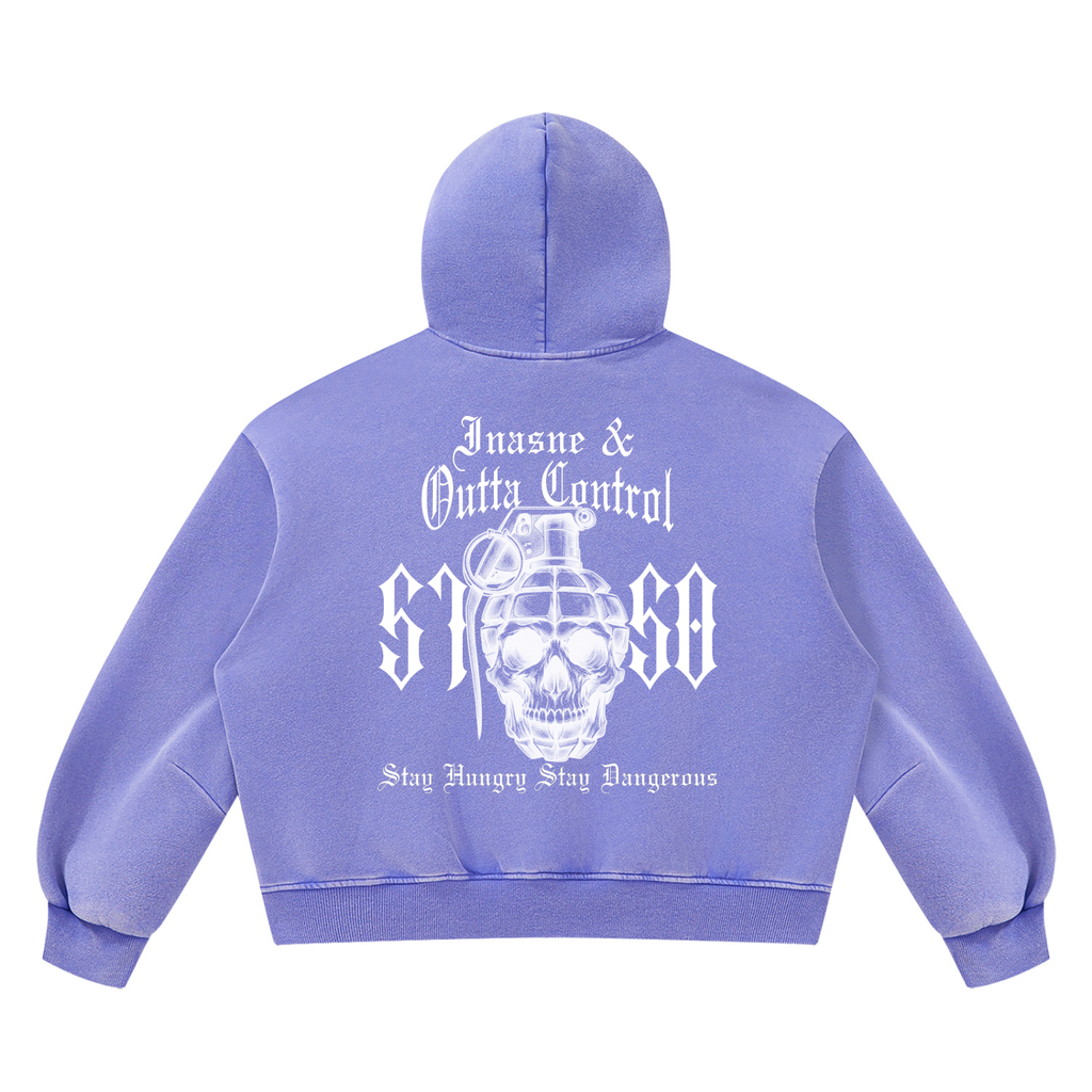 "5150" Vintage Wash Oversized Fleece Hoodie