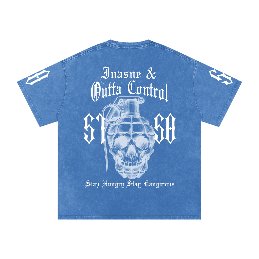 "5150" Snow Washed Oversized Cotton T-Shirt