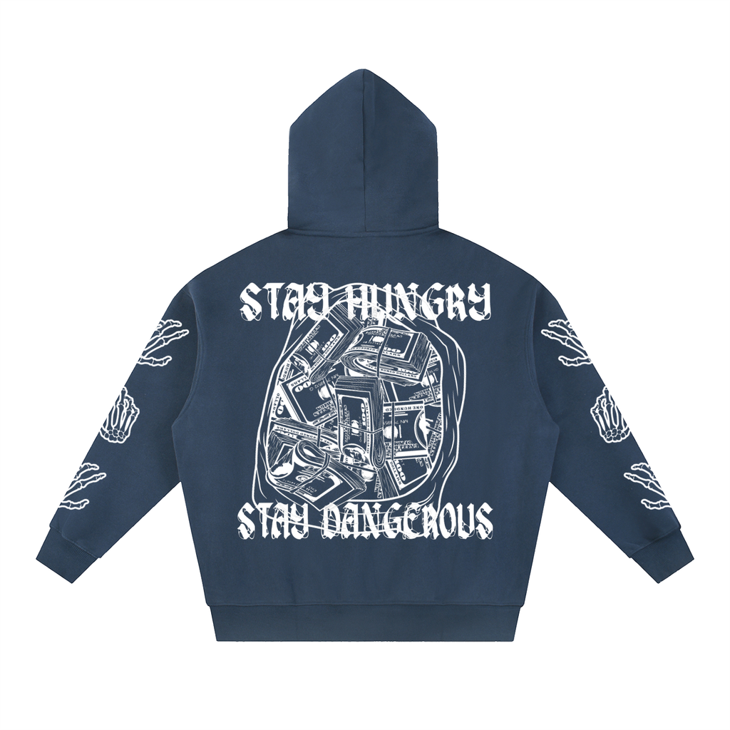 Essential "Dirty Money" Oversized Fleece Boxy Hoodie