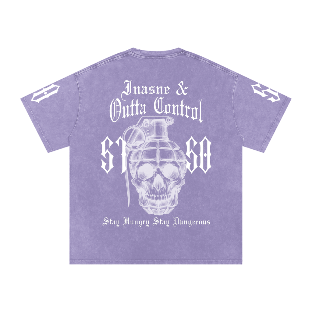 "5150" Snow Washed Oversized Cotton T-Shirt