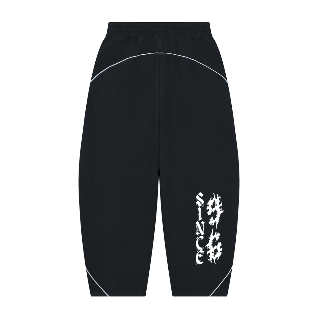 "96" Oversized Piping Fleece Barrel Leg Sweatpants