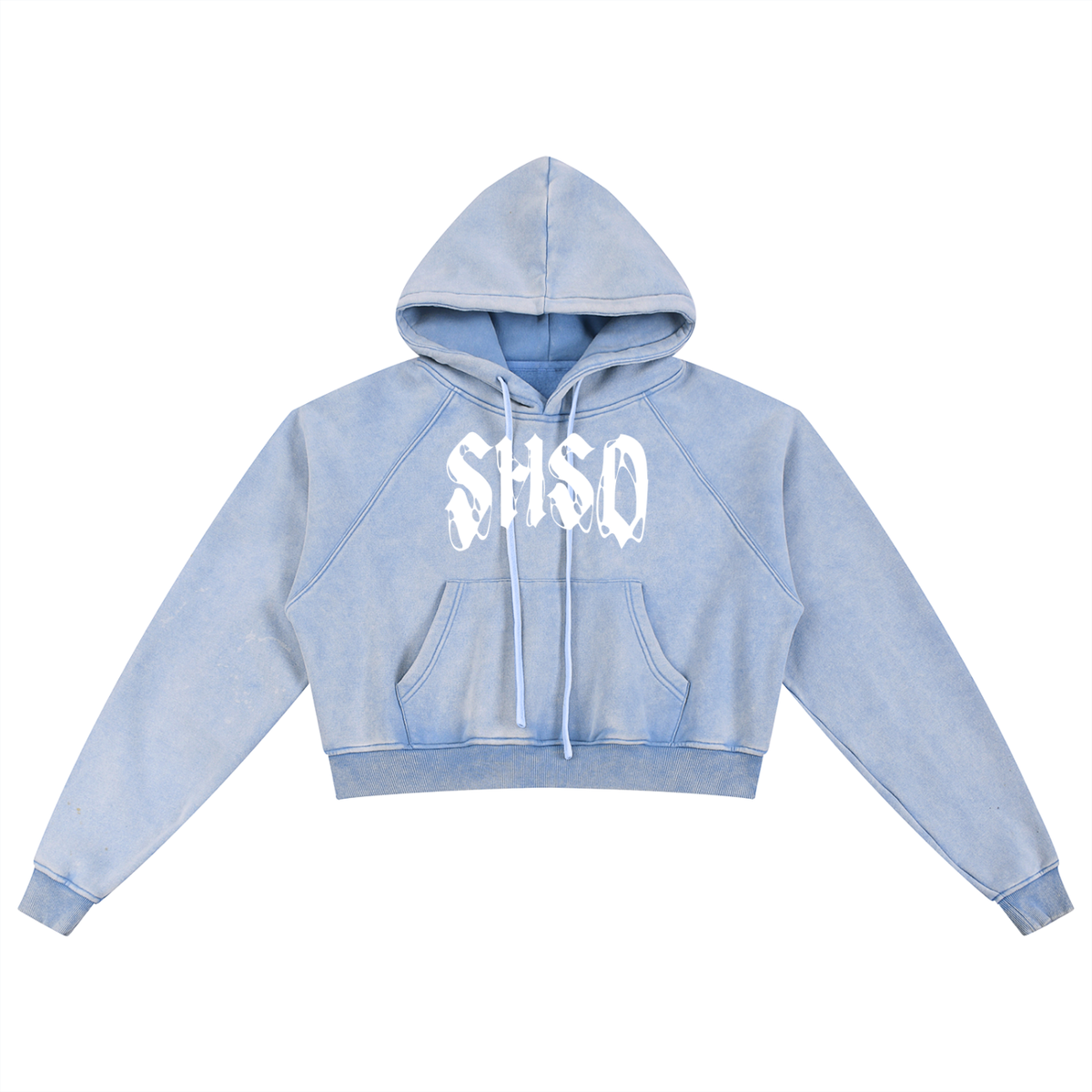 "Dead Friends" Snow Washed Crop Hoodie