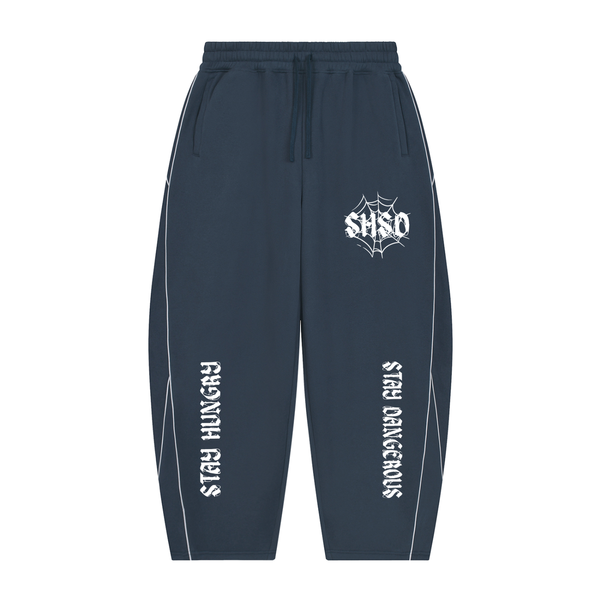 "96" Oversized Piping Fleece Barrel Leg Sweatpants